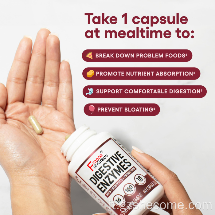 Prebiotici organici Capsule di probiotici per la salute digestiva